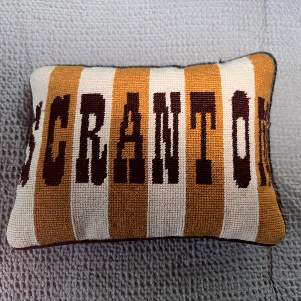 Jonathan Adler The Office Needlepoint Pillow- RARE